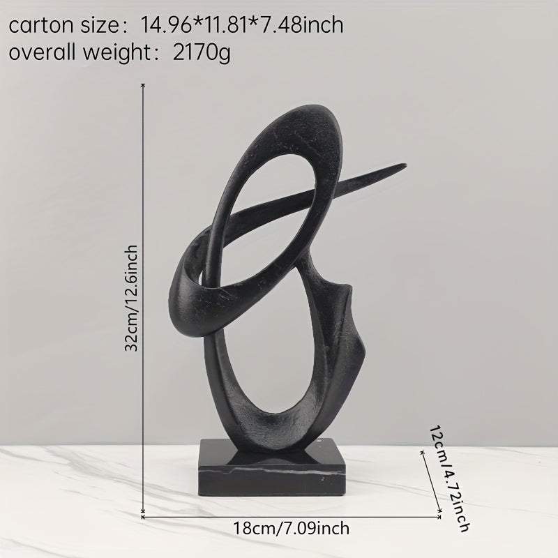 Tnessential Modern Minimalist Abstract Metal Geometric Sculpture with 3D Decor