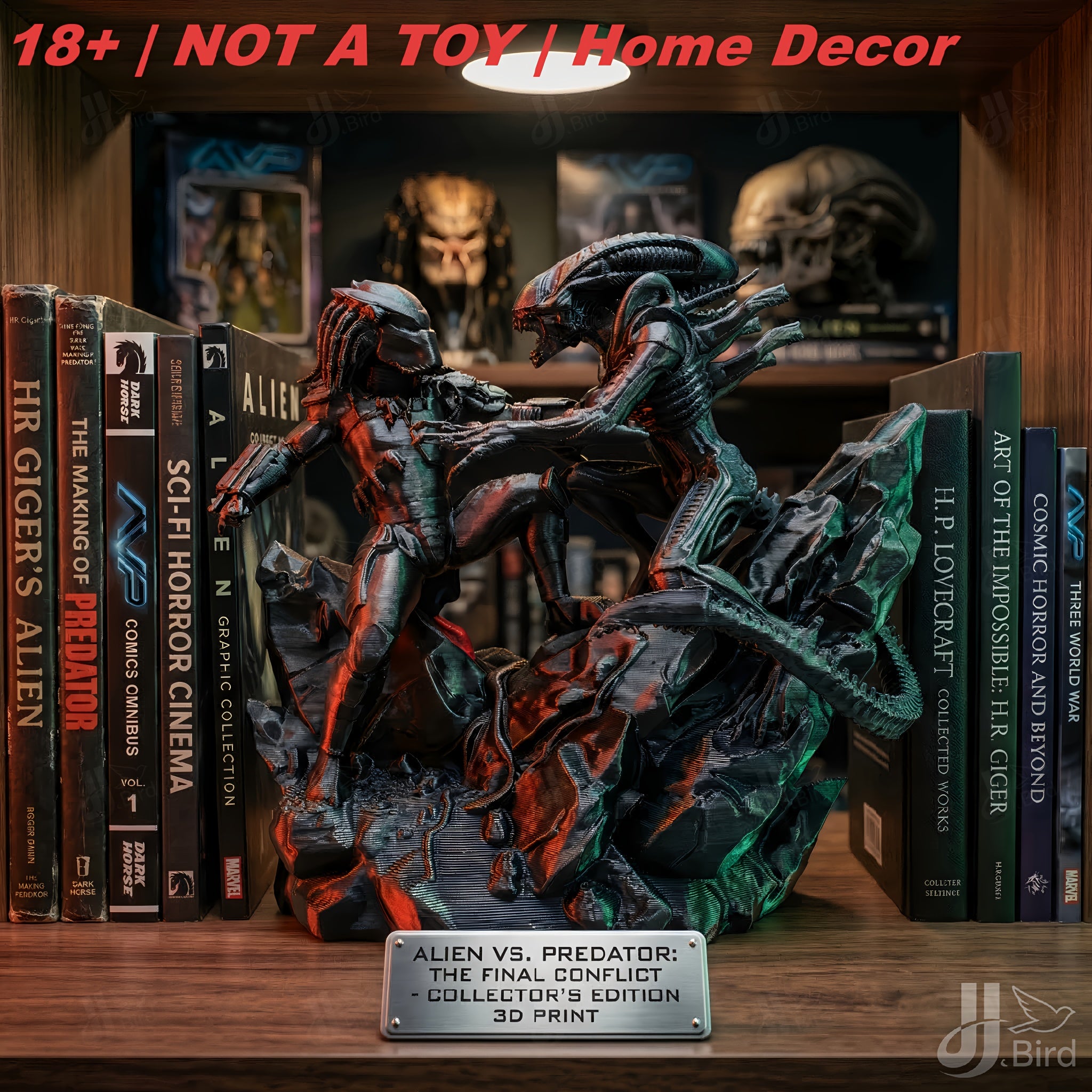 Tnessential Alien Hunter VS Alien Monster Ornament 3D Decor