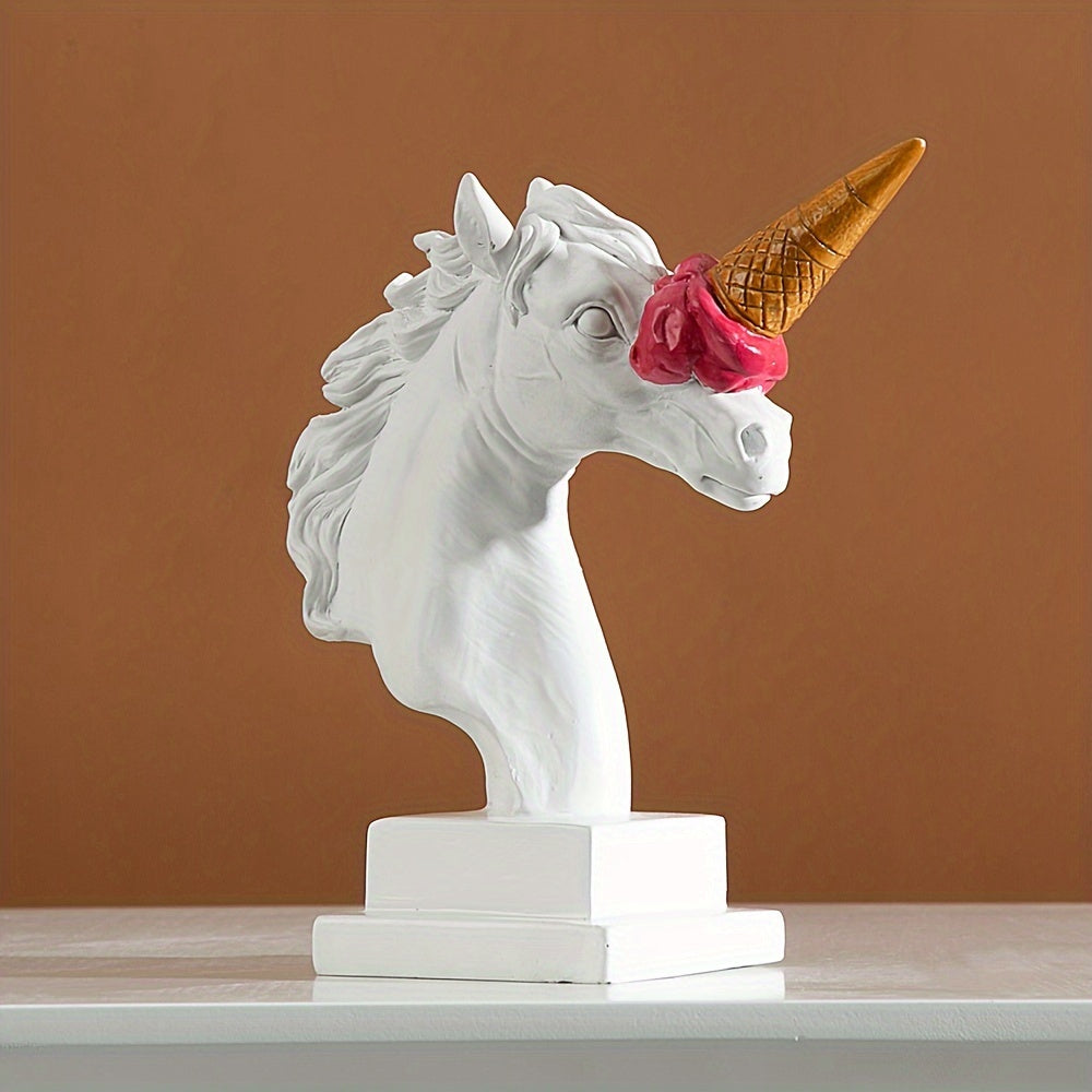 Tnessential European-style Hot Selling Ice Cream Horse Head Sculpture 3D Decor