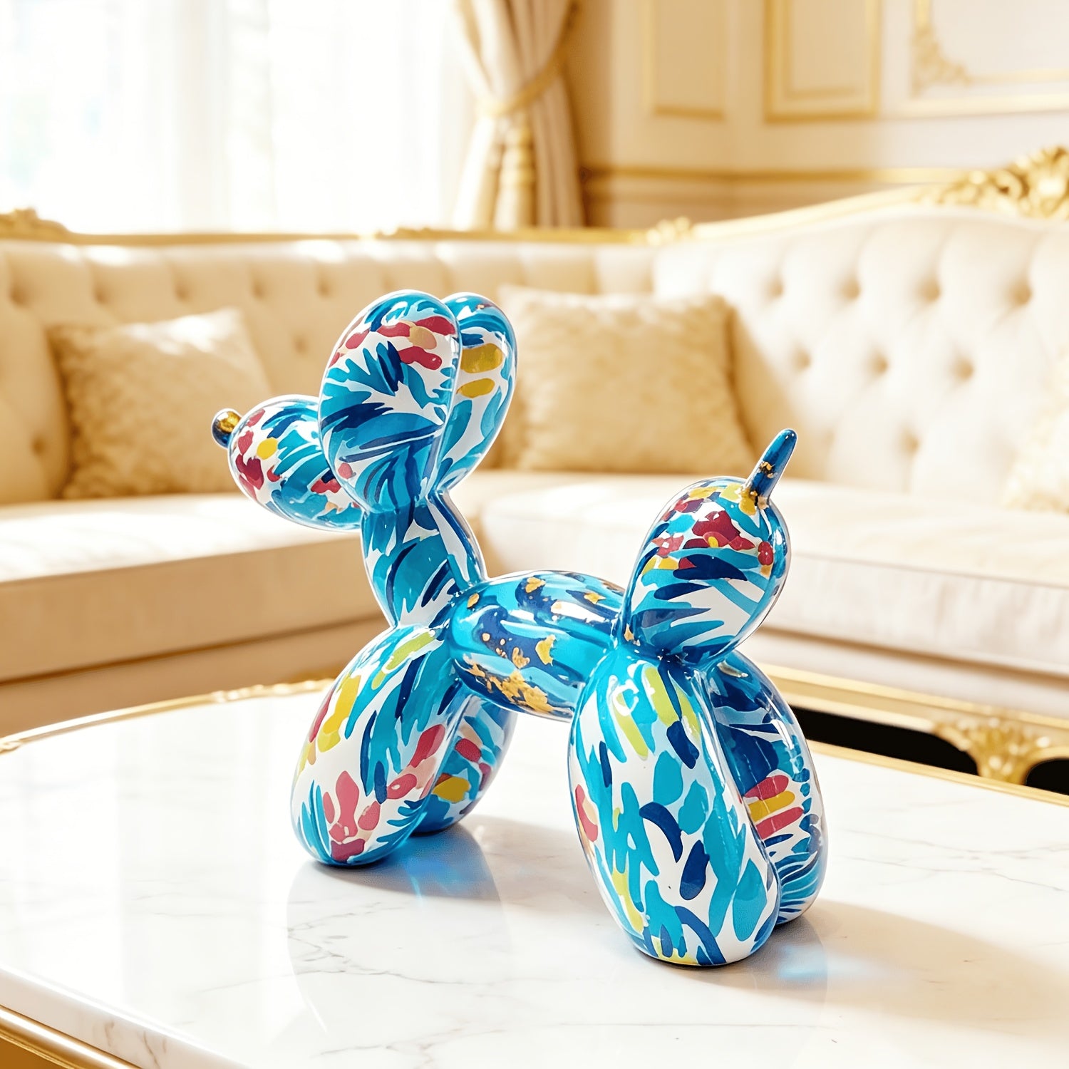 Tnessential Colorful Balloon Dog Statue Ornaments 3D Decor