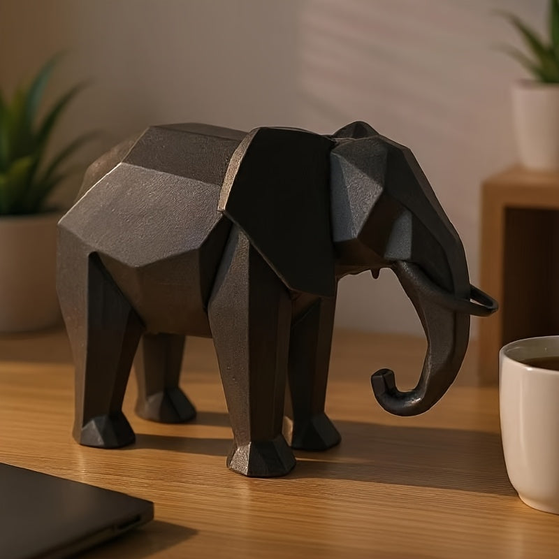 Tnessential Printed Modern Minimalist Style Low-poly Elephant 3D Decor