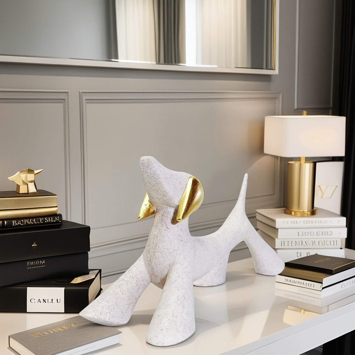 Tnessential Abstract and Elegant Dachshund Statue 3D Decor