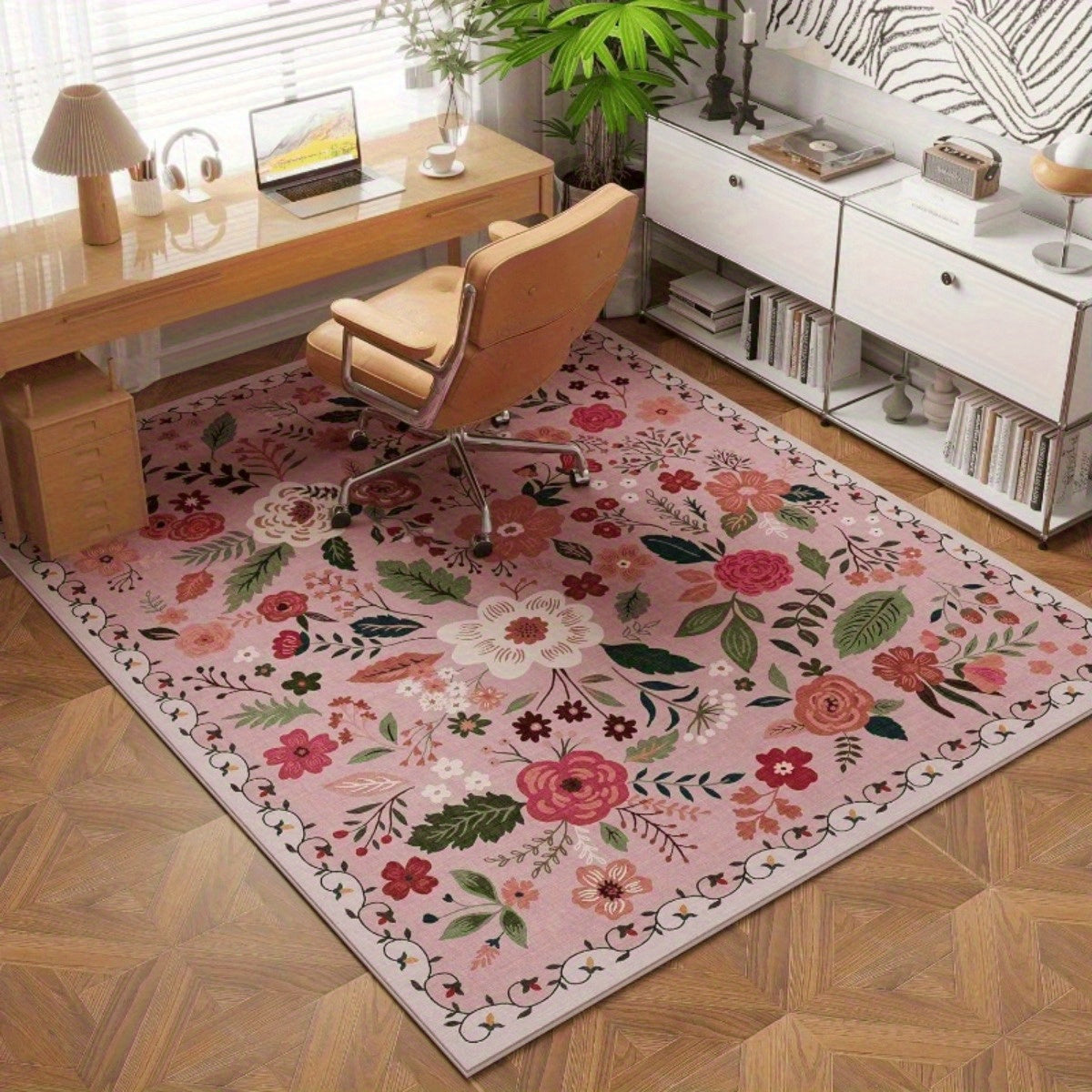 PINK FLORAL RUG view 4