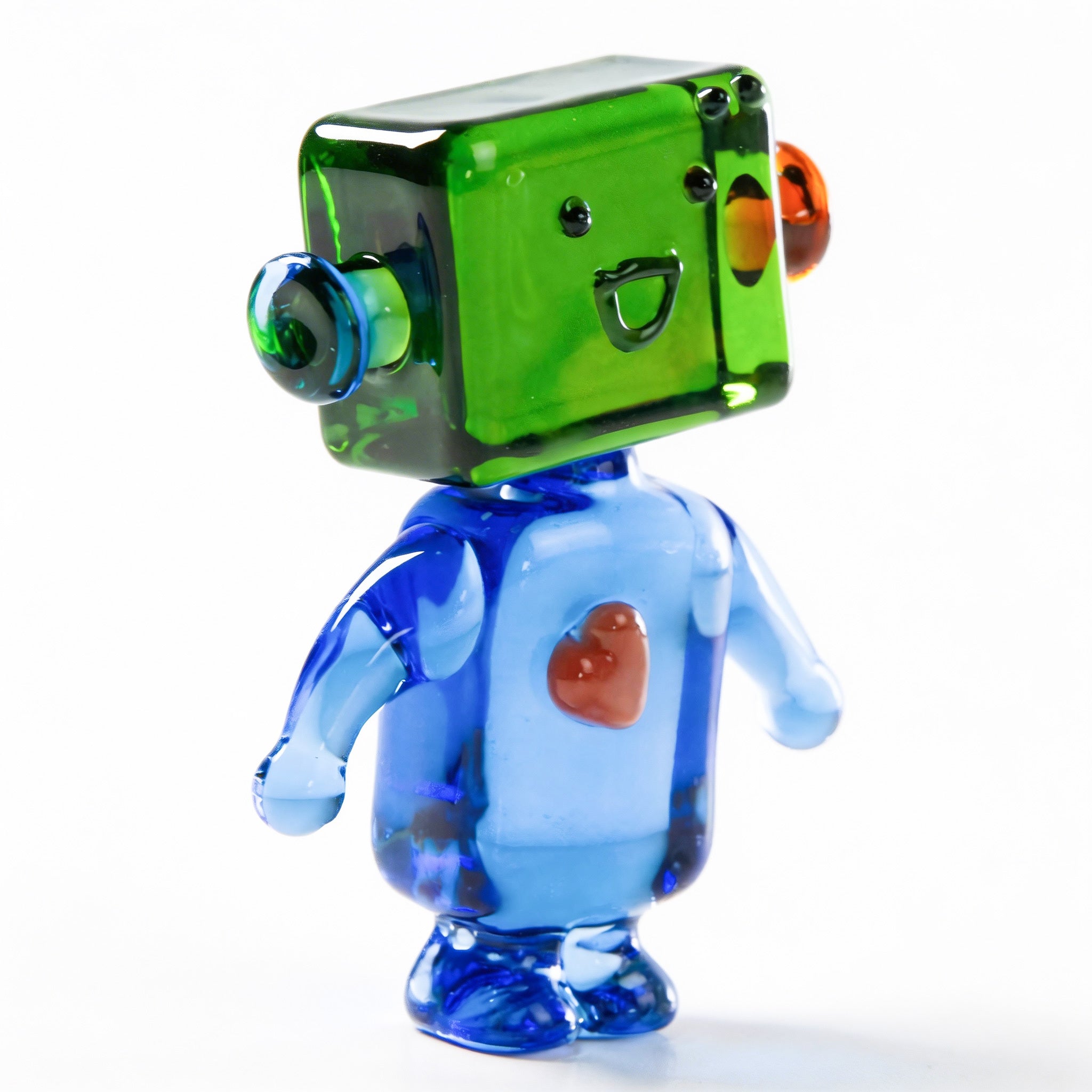 Tnessential KANGMING Hand-blown Glass Robot Collectible Ornament 3D Decor