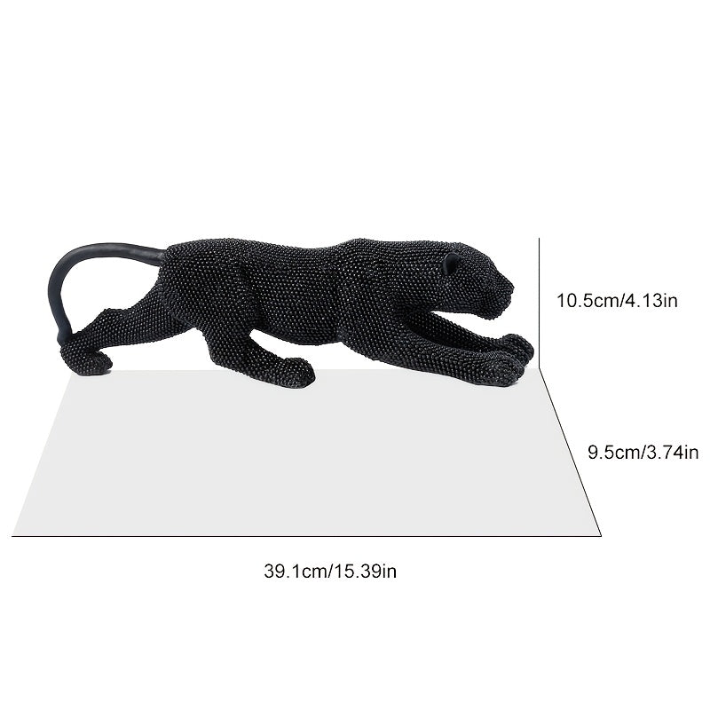 Tnessential Beaded Leopard Animal Statue Ornament 3D Decor