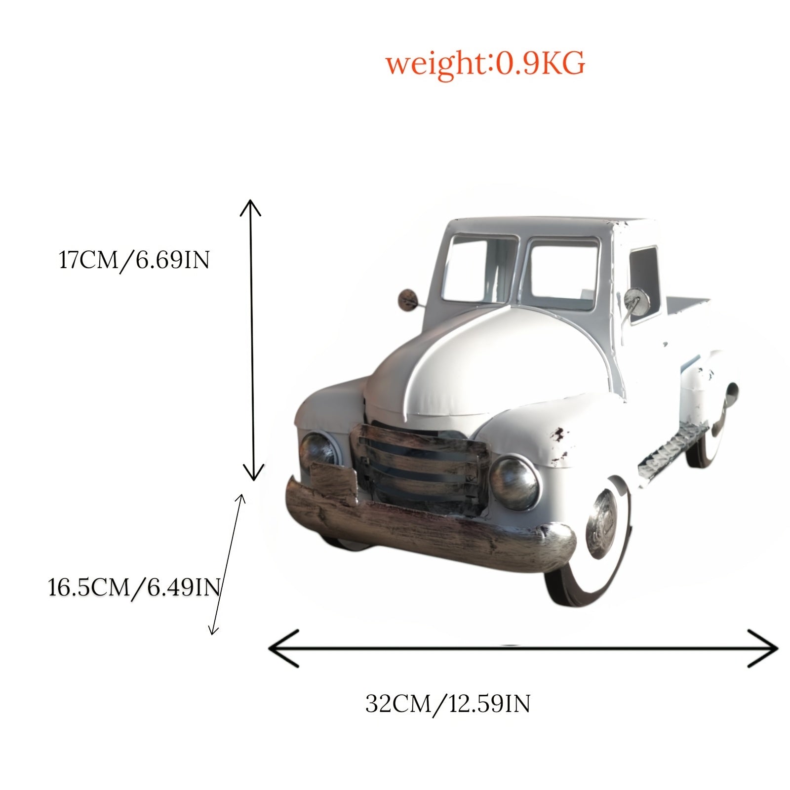 Tnessential White Truck Iron Art Ornament 3D Decor