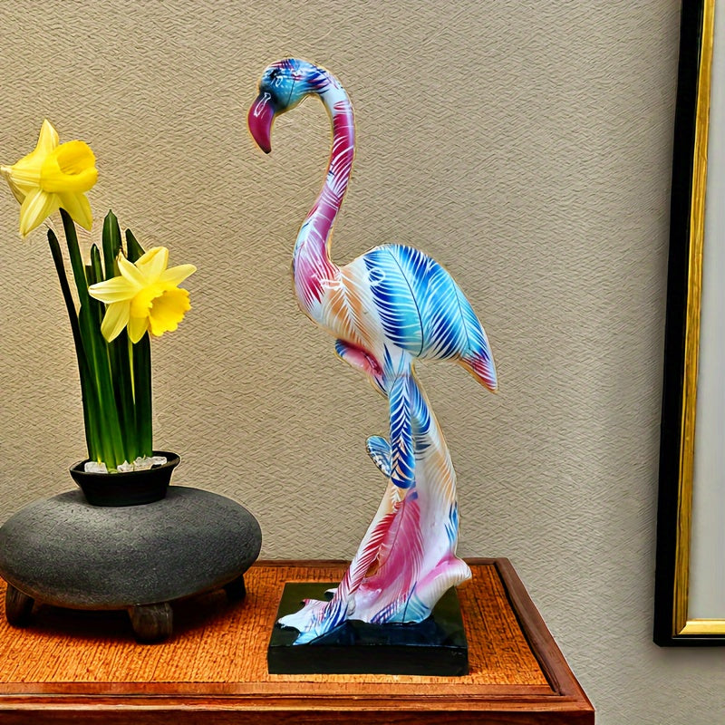 Tnessential Graffiti Flamingo Sculpture Animal Statues Art Figurines 3D Decor