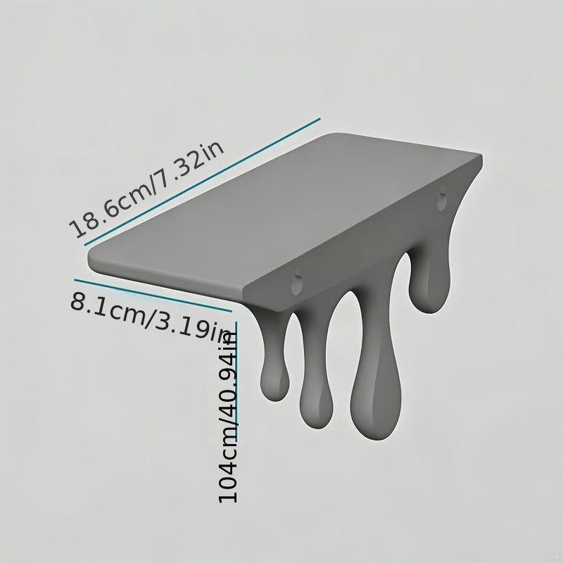 Tnessential Floating Shelf Art Dripping Wall Shelf Creative Flowing 3D Decor