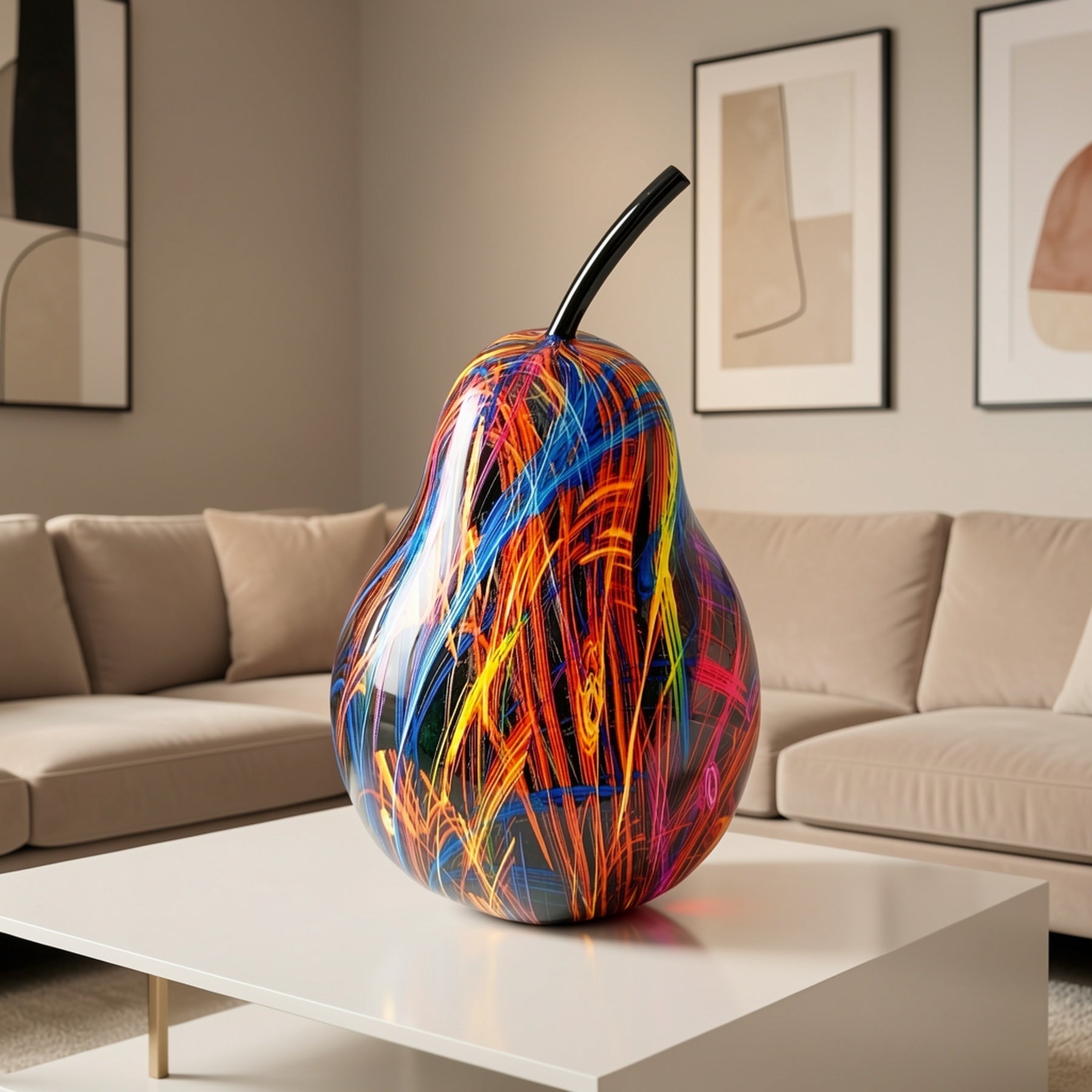 Tnessential Elegant Multicolor Pear-shaped Sculpture Decor 3D Decor