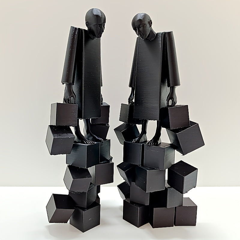 Tnessential Modern Abstract Sculpture: Man Carrying Heavy Load 3D Decor