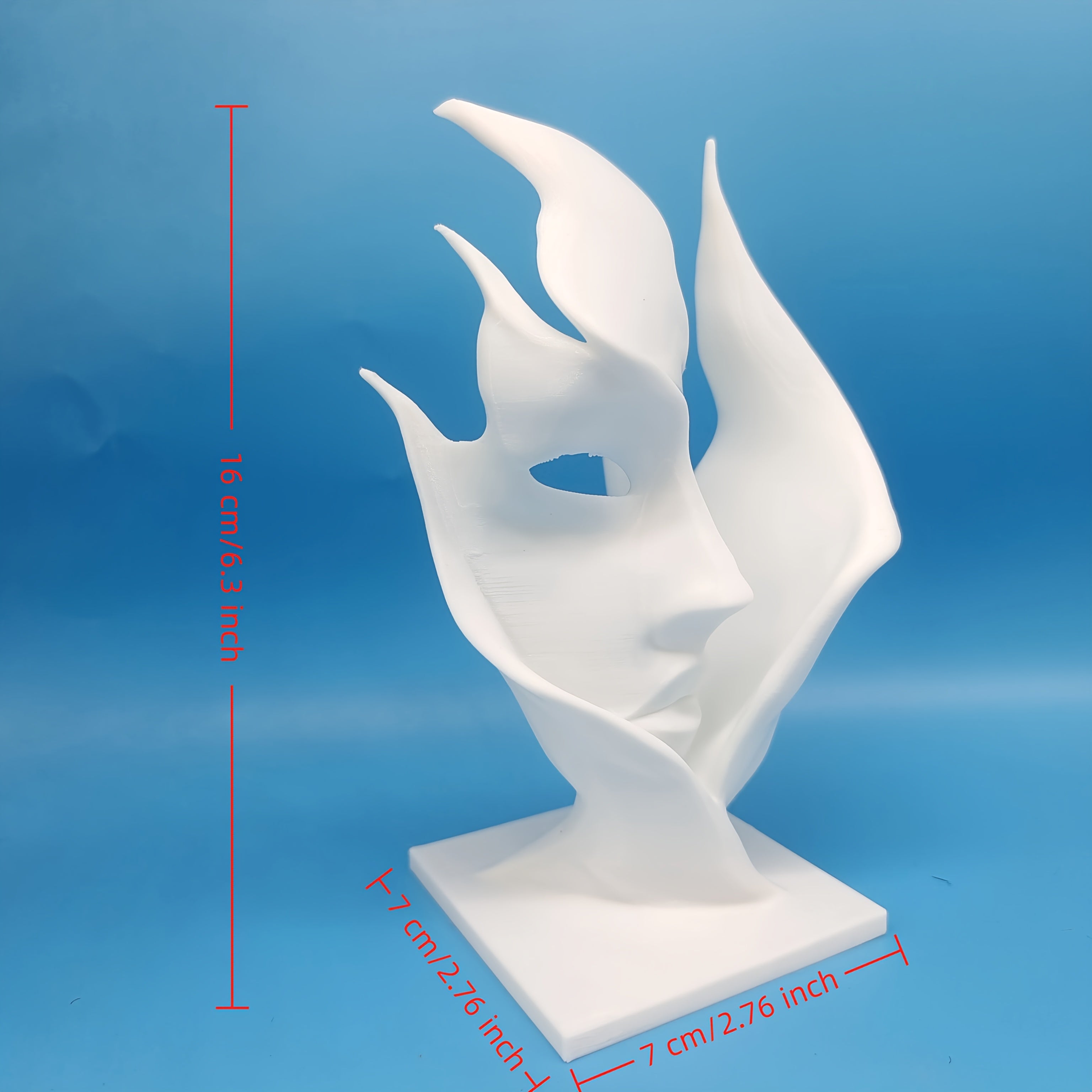Tnessential White Art Half-face Sculpture 3D Decor