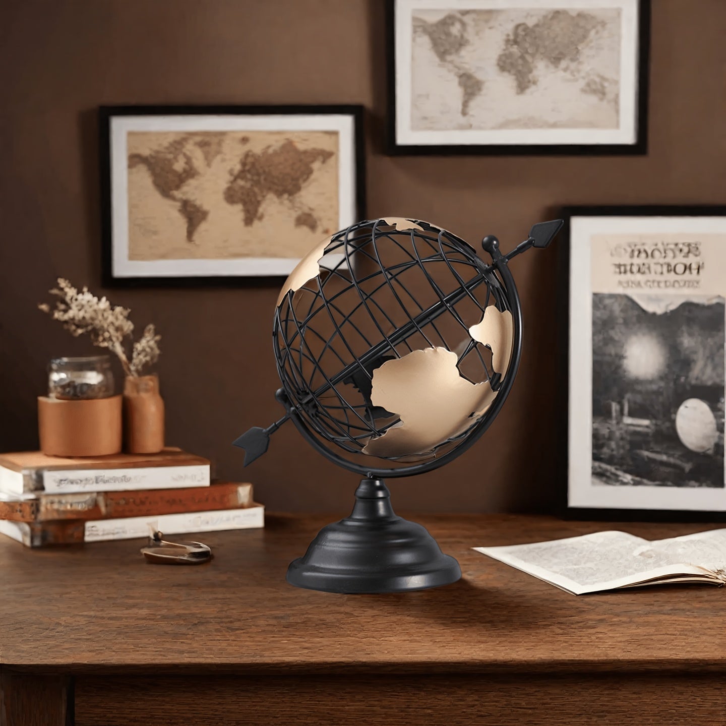 Tnessential Minimalist Hollow Creative Home Office Ornaments Globe 3D Decor
