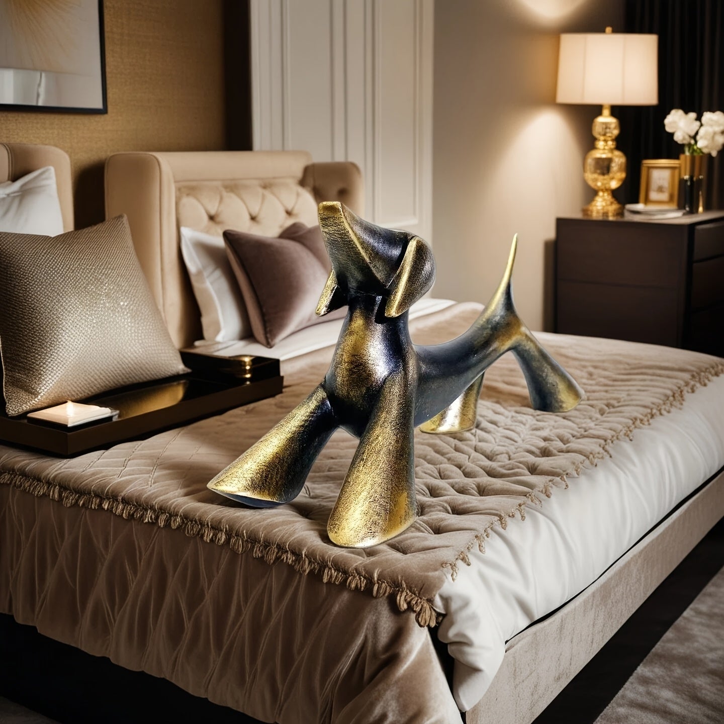Tnessential Abstract and Elegant Dachshund Statue 3D Decor