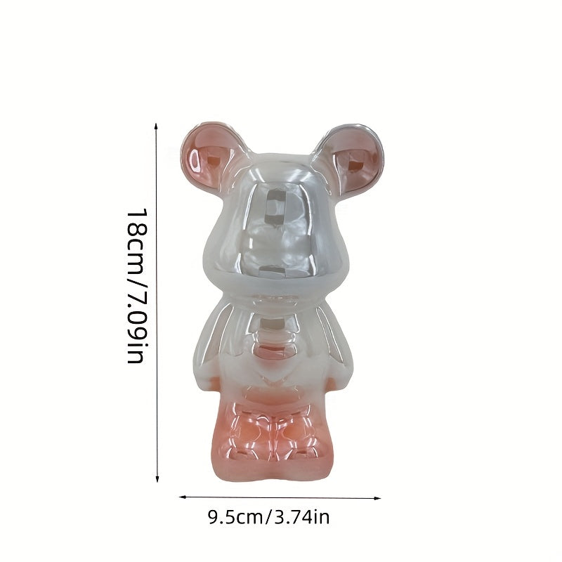 Tnessential Violent Bear Modern Minimalist Electroplated Ceramic Heart 3D Decor