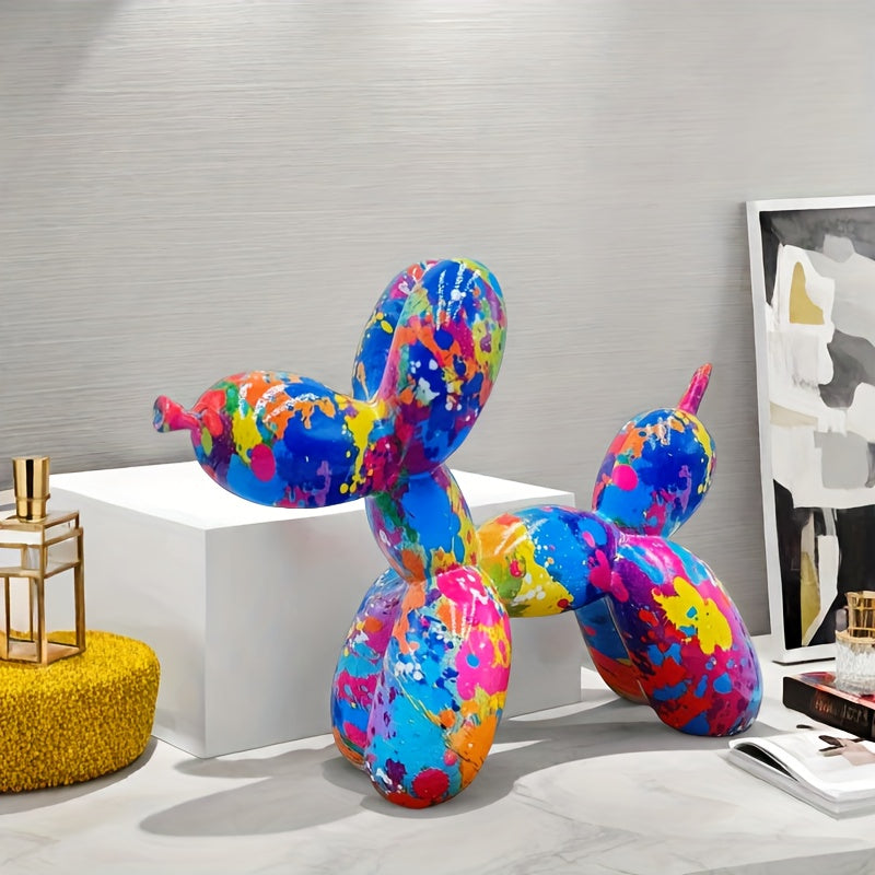 Tnessential Collectible Figurines 1pc Colorful Balloon Dog Sculpture 3D Decor