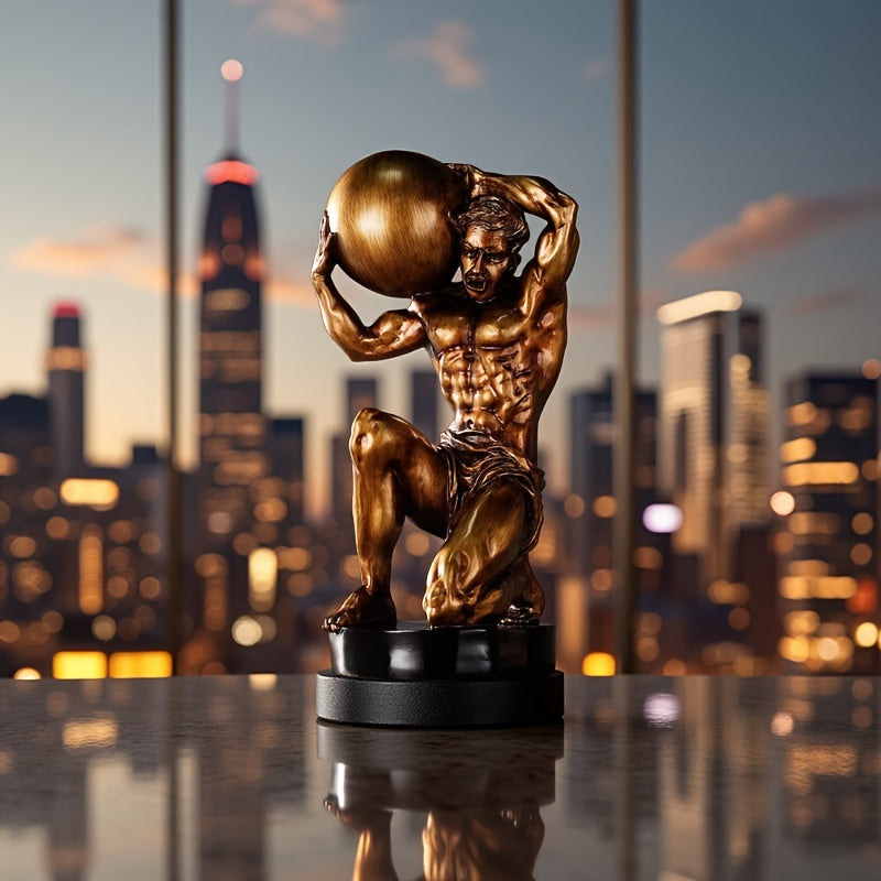 Tnessential Large Exquisite Hand-carved Muscular Hercules Statue 3D Decor