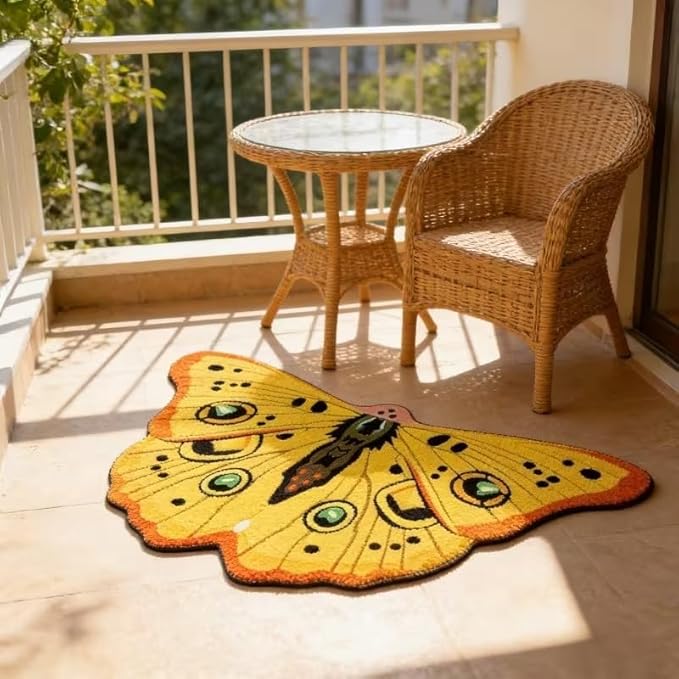 YELLOW BUTTERFLY RUG