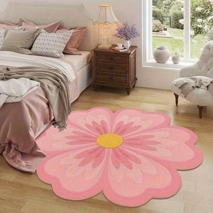PINK FLOWER SHAPE RUG