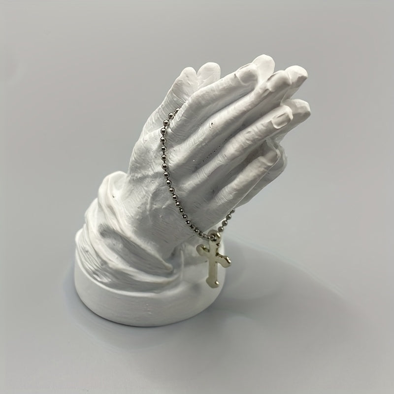 Tnessential Statue of a Praying Table with Both Hands 3D Decor