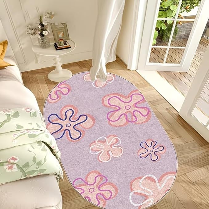 AESTHETIC ABSTRACT FLOWER RUG