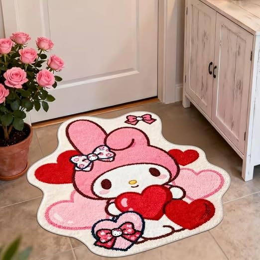 CUTE BUNNY HEARTS RUG