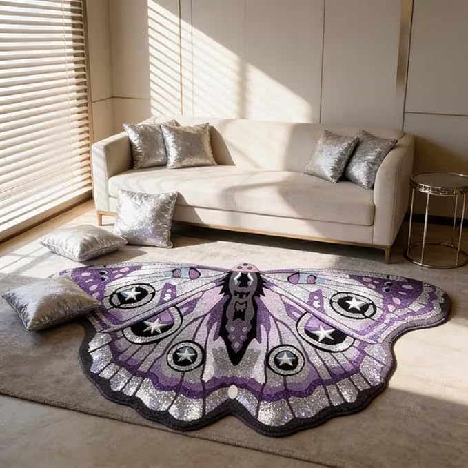 CUTE PURPLE BUTTERLFY RUG