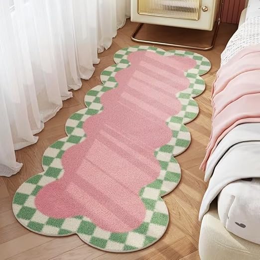 PINK WAVY CHECKER RUG