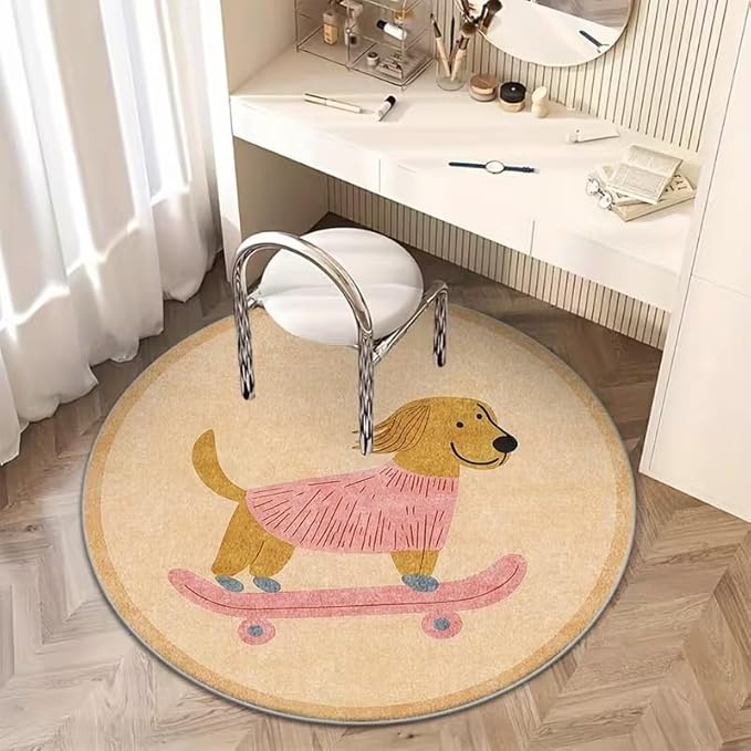 CUTE DOG SKATBOARD RUG