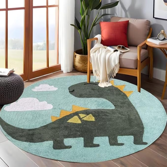 CUTE DINOSAUR ROUND RUG