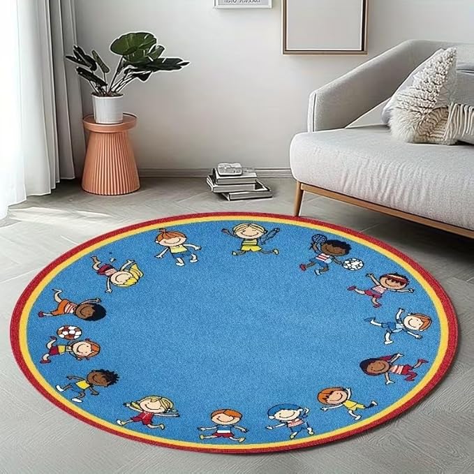 BLUE CHILDREN CIRCLE RUG