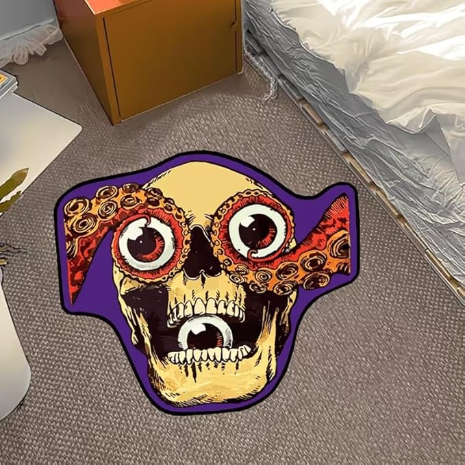 AESTHETIC TRIPPY SKULL RUG