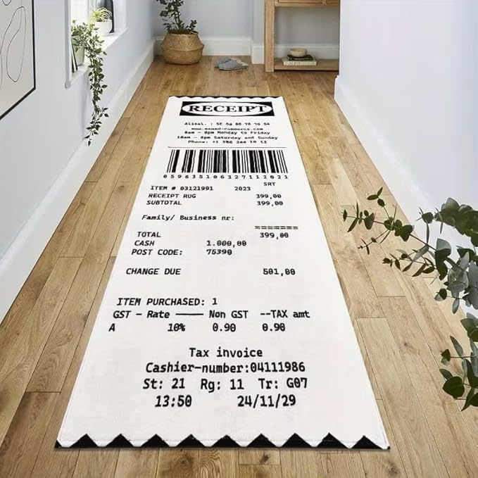 FUNNY RECIEPT RUG