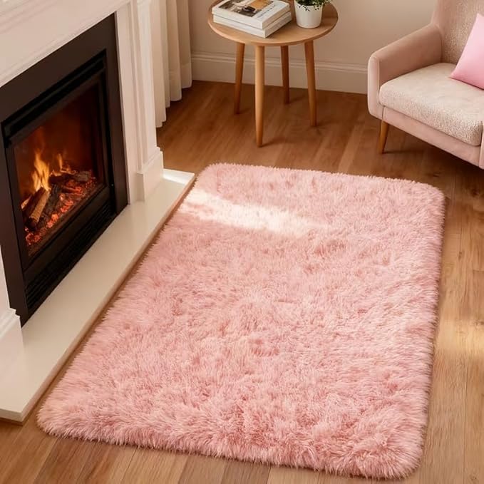 CUTE FLUFFY PINK RUG