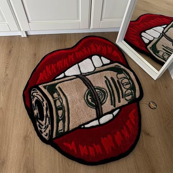 Hot Money Stack in Lips Rug