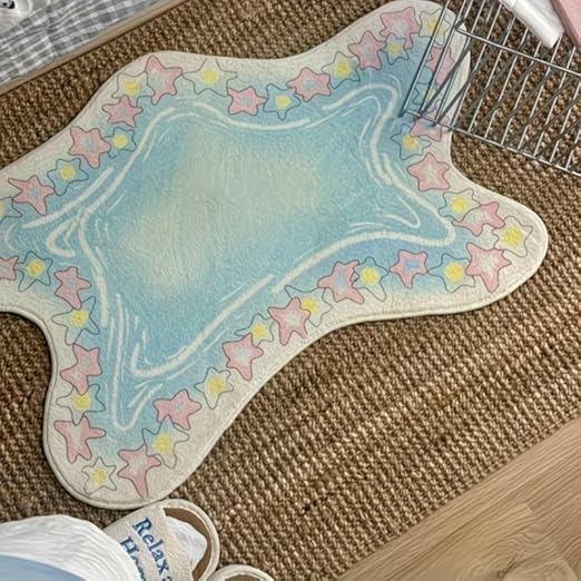 CUTE BLUE STAR RUG