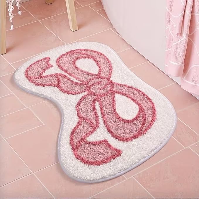 CUTE PINK BOW RUG