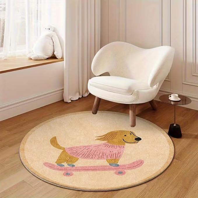 CUTE DOG SKATBOARD RUG
