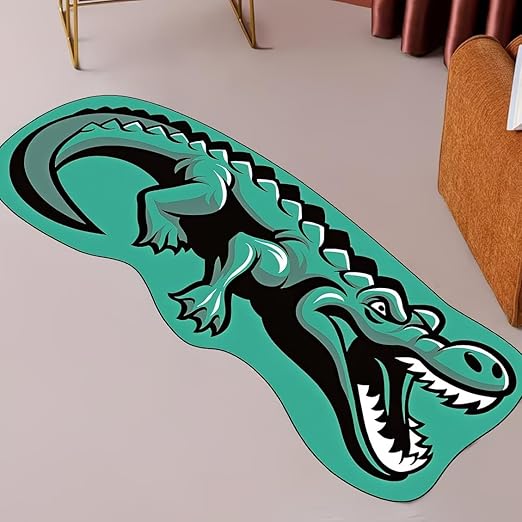 COOL GREEN CROCODILE RUG