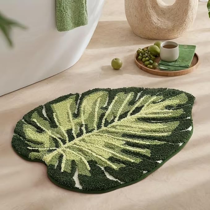 GREEN TROPICAL LEAF RUG