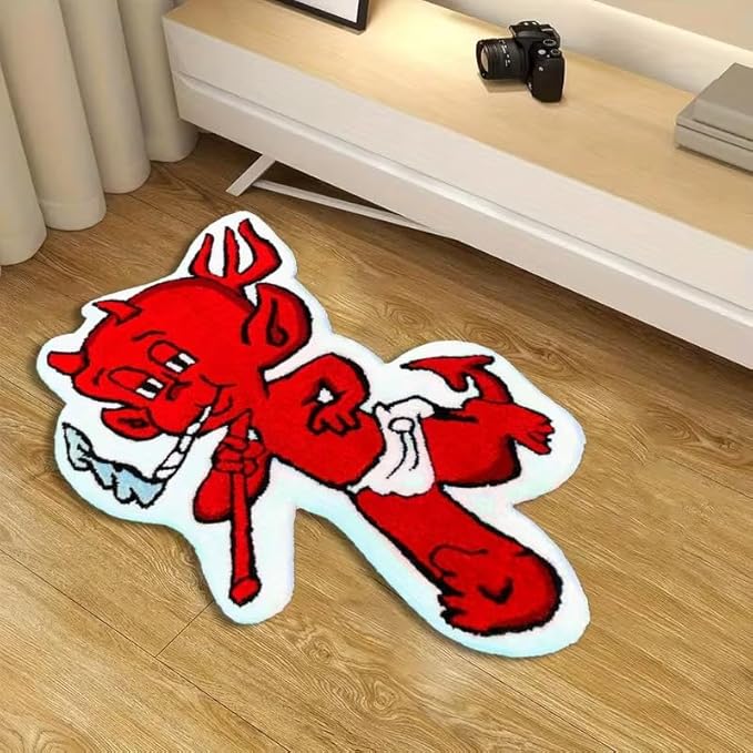 FUNNY RED DEVIL RUG