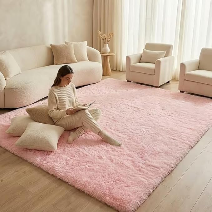 CUTE FLUFFY PINK RUG