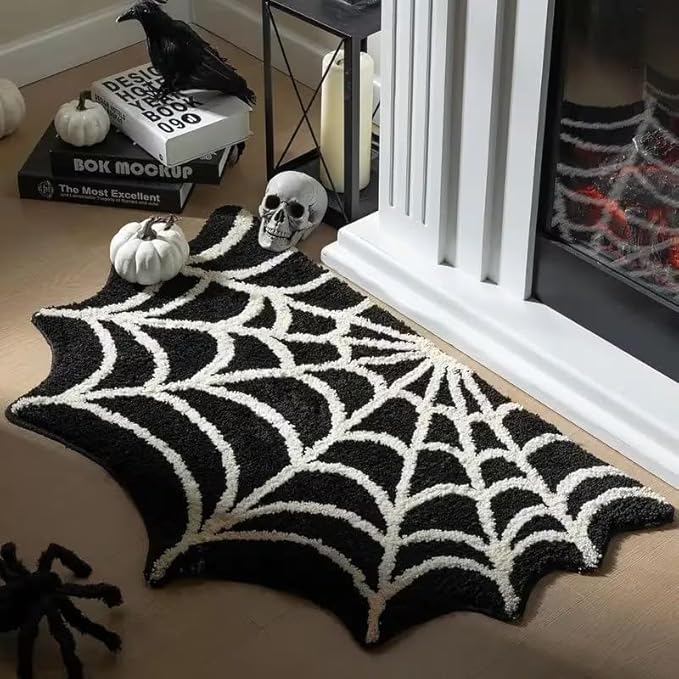 SPIDER WEB HALOWEEN INSPIRED RUG