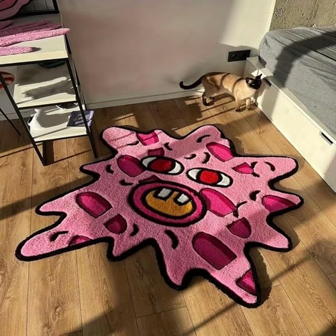 FUNNY PINK CHARECTER RUG