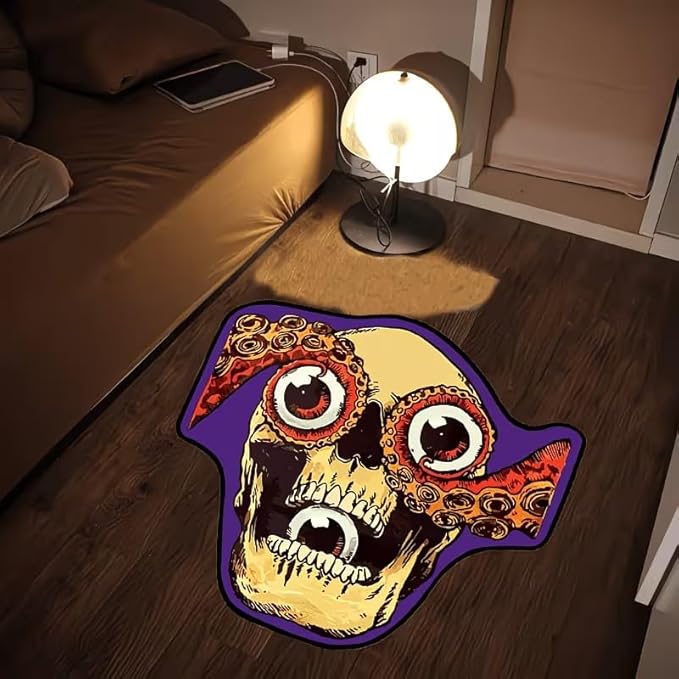 AESTHETIC TRIPPY SKULL RUG