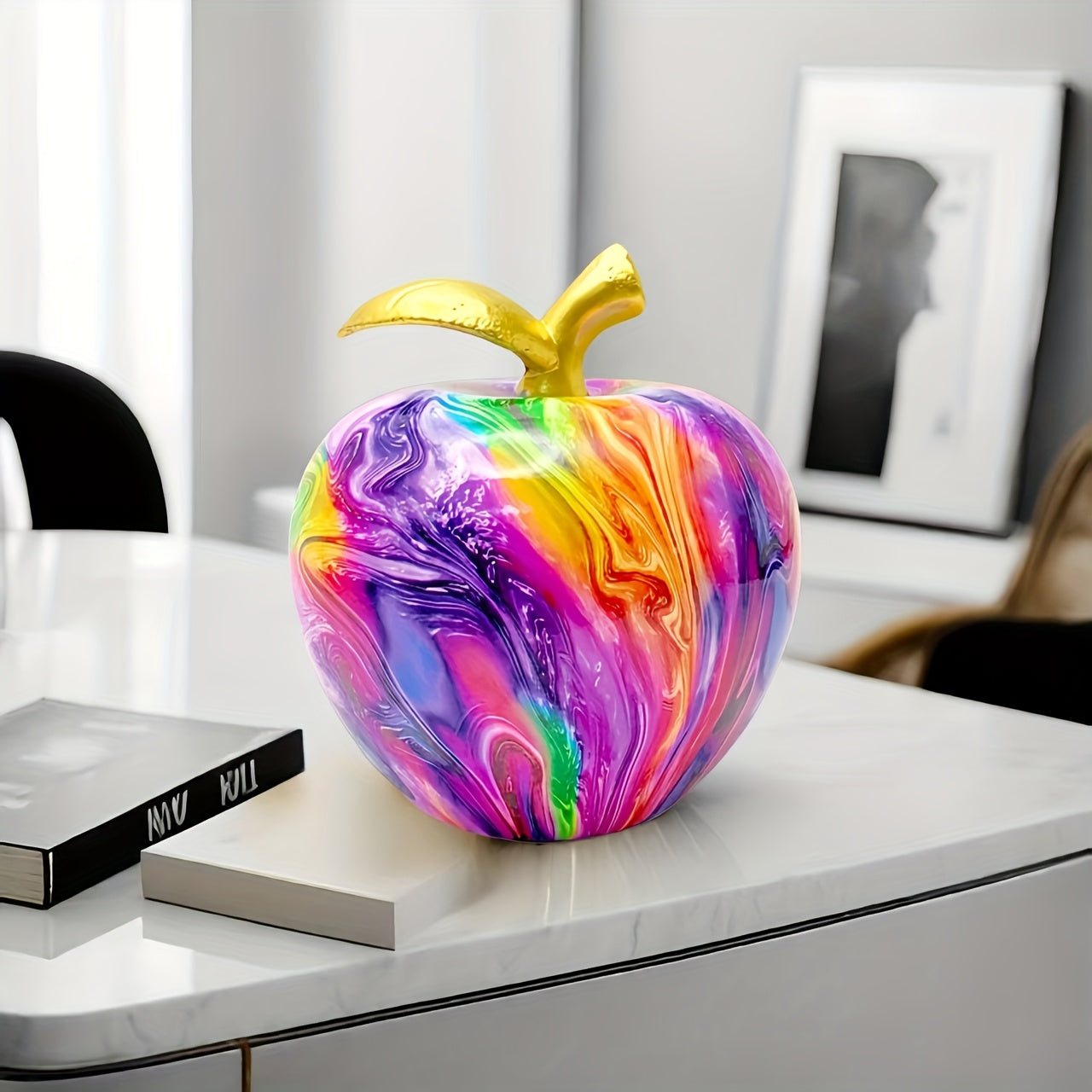 Tnessential Colorful Apple Statue Ornament! the Apple Statue 3D Decor
