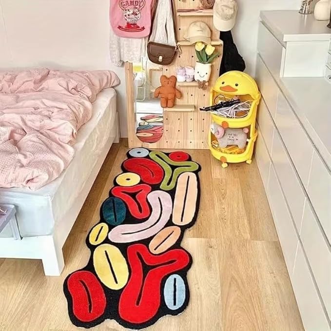 FUNNY TRIPPY GEOMETRIC RUG