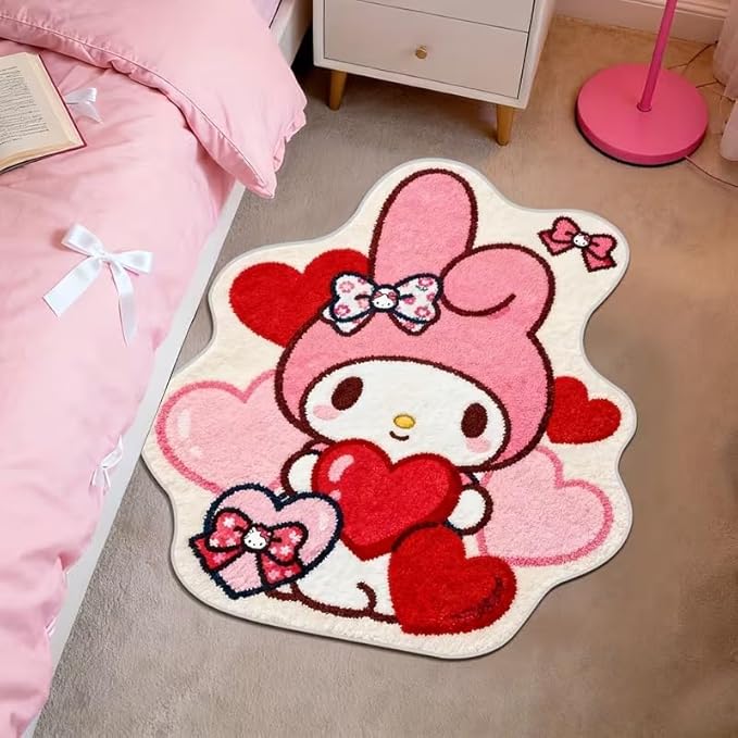 CUTE BUNNY HEARTS RUG