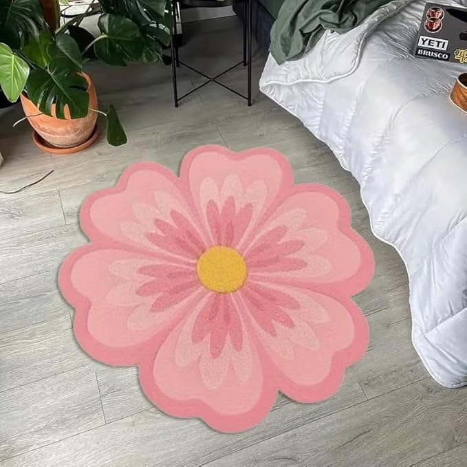 PINK FLOWER SHAPE RUG