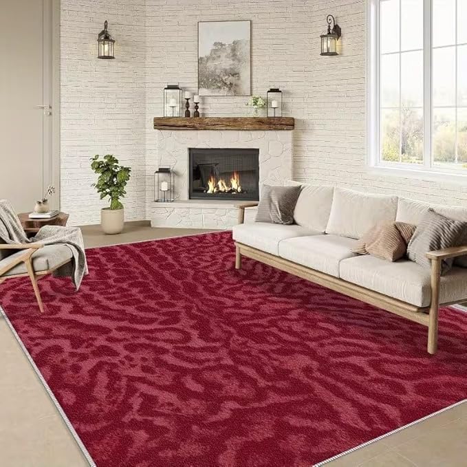 RED LEAPORD RUG