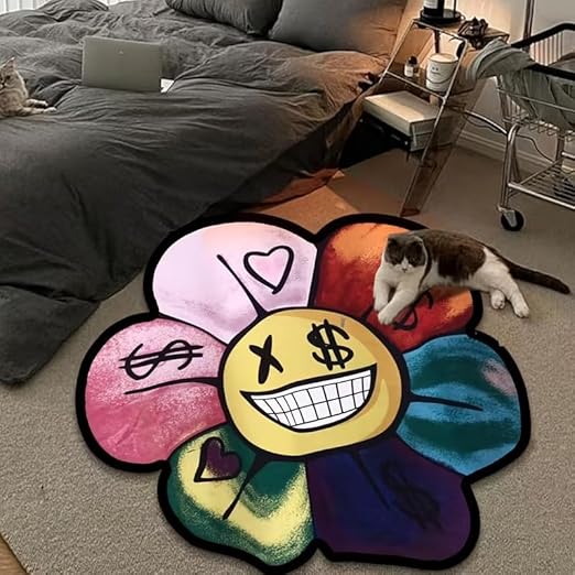 GRAFFITI SMILEY DAISY RUG